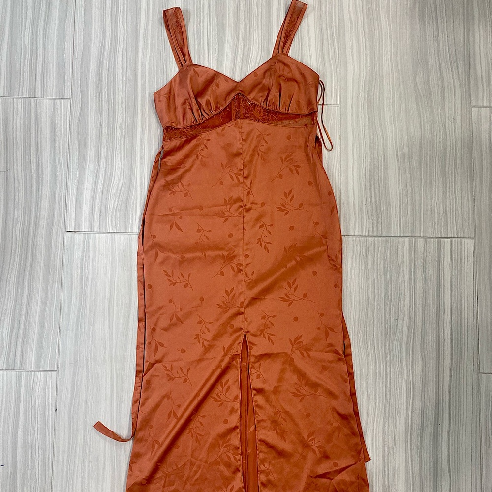 Lulus orange silk dress